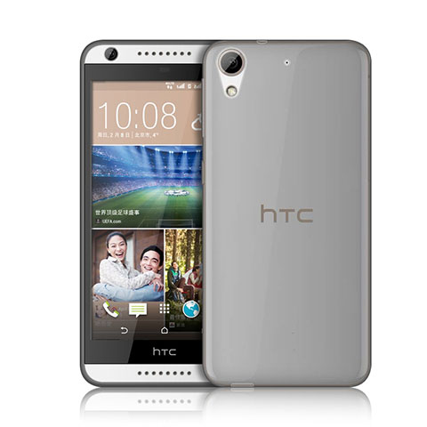 HTC Desire 626用極薄ソフトケース シリコンケース 耐衝撃 全面保護 クリア透明 HTC グレー