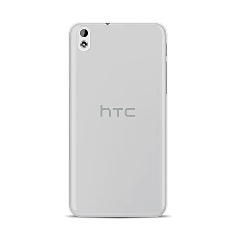 HTC Desire 816用極薄ソフトケース シリコンケース 耐衝撃 全面保護 クリア透明 HTC グレー
