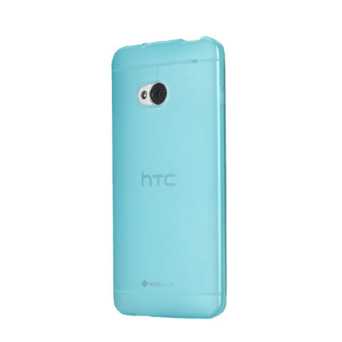 HTC One M7用極薄ケース クリア透明 プラスチック HTC ネイビー