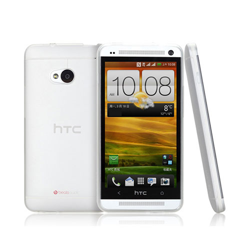 HTC One M7用極薄ケース クリア透明 プラスチック HTC ホワイト
