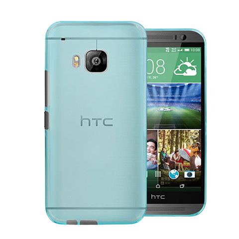 HTC One M9用極薄ケース クリア透明 プラスチック HTC ブルー