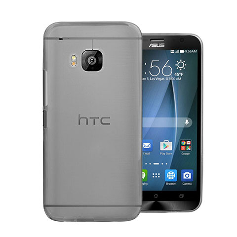 HTC One M9用極薄ケース クリア透明 プラスチック HTC グレー