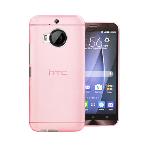 HTC One M9 Plus用極薄ケース クリア透明 プラスチック HTC ピンク