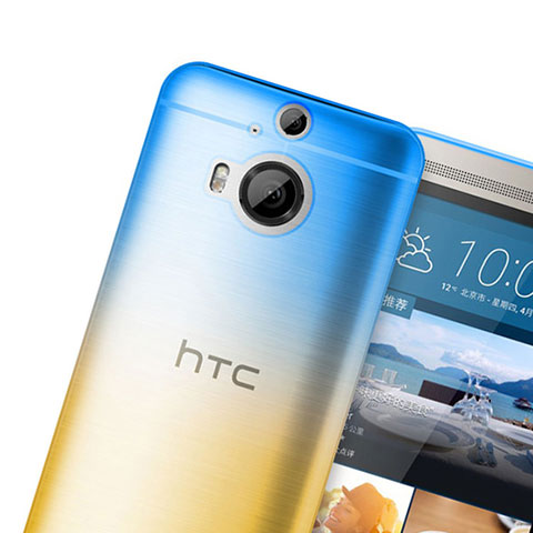 HTC One M9 Plus用極薄ソフトケース グラデーション 勾配色 クリア HTC オレンジ