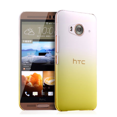 HTC One Me用ハードケース グラデーション 勾配色 クリア透明 HTC イエロー