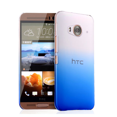 HTC One Me用ハードケース グラデーション 勾配色 クリア透明 HTC ネイビー