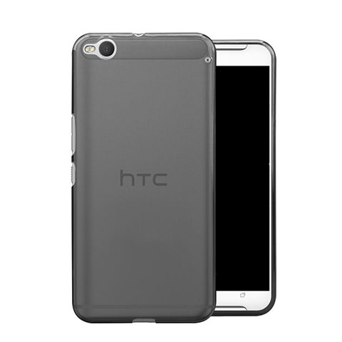 HTC One X9用極薄ソフトケース シリコンケース 耐衝撃 全面保護 クリア透明 HTC グレー