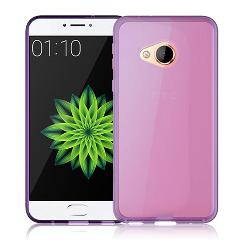 HTC U Play用極薄ソフトケース シリコンケース 耐衝撃 全面保護 クリア透明 カバー HTC ピンク