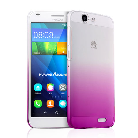 Huawei Ascend G7用ハードケース グラデーション 勾配色 クリア透明 ファーウェイ ピンク