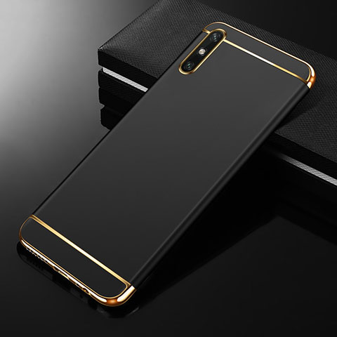 Huawei Enjoy 10e用ケース 高級感 手触り良い メタル兼プラスチック バンパー M01 ファーウェイ ブラック