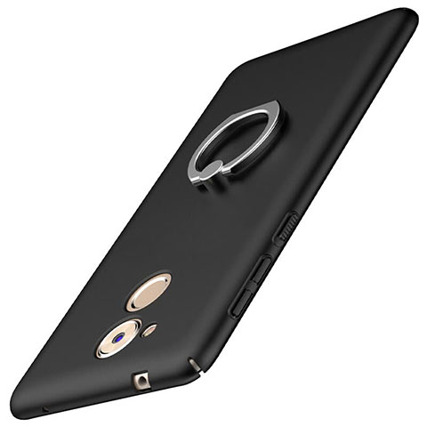 Huawei Enjoy 6S用ハードケース プラスチック 質感もマット アンド指輪 A01 ファーウェイ ブラック