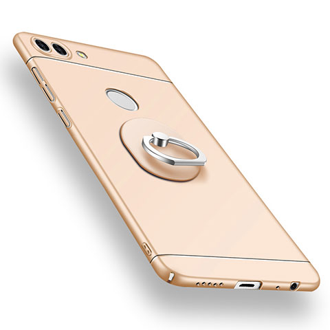 Huawei Enjoy 7S用ハードケース プラスチック 質感もマット アンド指輪 A02 ファーウェイ ゴールド