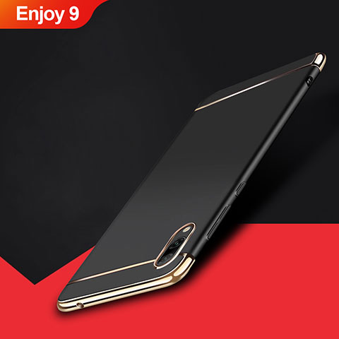 Huawei Enjoy 9用ケース 高級感 手触り良い メタル兼プラスチック バンパー M01 ファーウェイ ブラック