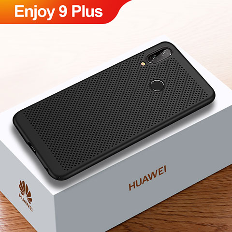 Huawei Enjoy 9 Plus用ハードケース プラスチック メッシュ デザイン カバー ファーウェイ ブラック