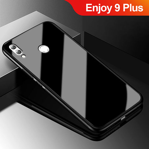 Huawei Enjoy 9 Plus用ハイブリットバンパーケース プラスチック 鏡面 カバー ファーウェイ ブラック