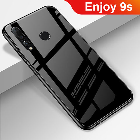 Huawei Enjoy 9s用ハイブリットバンパーケース プラスチック 鏡面 カバー ファーウェイ ブラック