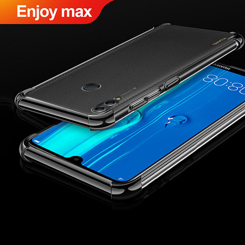 Huawei Enjoy Max用極薄ソフトケース シリコンケース 耐衝撃 全面保護 クリア透明 H01 ファーウェイ ブラック