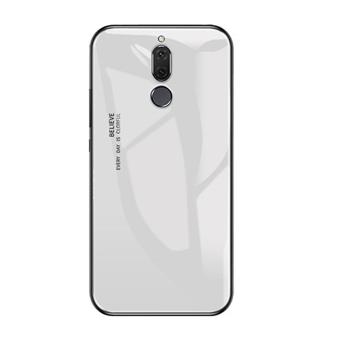 Huawei G10用ハイブリットバンパーケース プラスチック 鏡面 虹 グラデーション 勾配色 カバー ファーウェイ ホワイト
