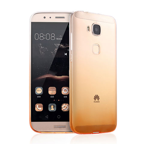 Huawei G7 Plus用極薄ソフトケース グラデーション 勾配色 クリア透明 ファーウェイ イエロー
