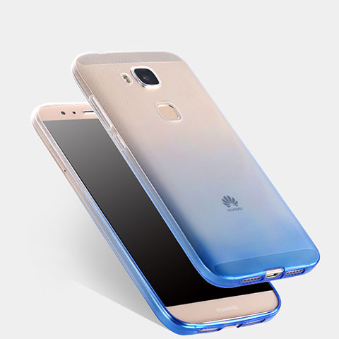 Huawei G7 Plus用極薄ソフトケース グラデーション 勾配色 クリア透明 ファーウェイ ネイビー
