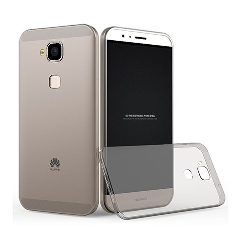 Huawei G8用極薄ソフトケース シリコンケース 耐衝撃 全面保護 クリア透明 ファーウェイ グレー