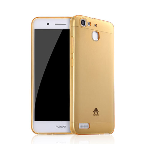 Huawei G8 Mini用極薄ソフトケース シリコンケース 耐衝撃 全面保護 クリア透明 ファーウェイ ゴールド