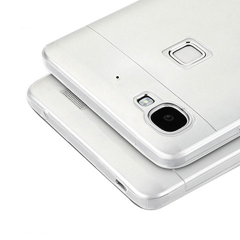 Huawei G8 Mini用極薄ソフトケース シリコンケース 耐衝撃 全面保護 クリア透明 T04 ファーウェイ グレー
