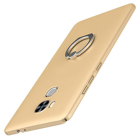 Huawei G9 Plus用ハードケース プラスチック 質感もマット アンド指輪 A01 ファーウェイ ゴールド