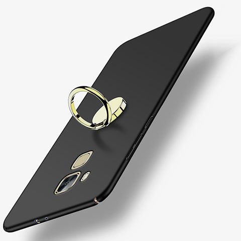 Huawei G9 Plus用ハードケース プラスチック 質感もマット アンド指輪 ファーウェイ ブラック