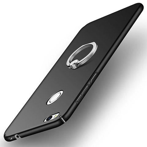 Huawei GR3 (2017)用ハードケース プラスチック 質感もマット アンド指輪 A03 ファーウェイ ブラック