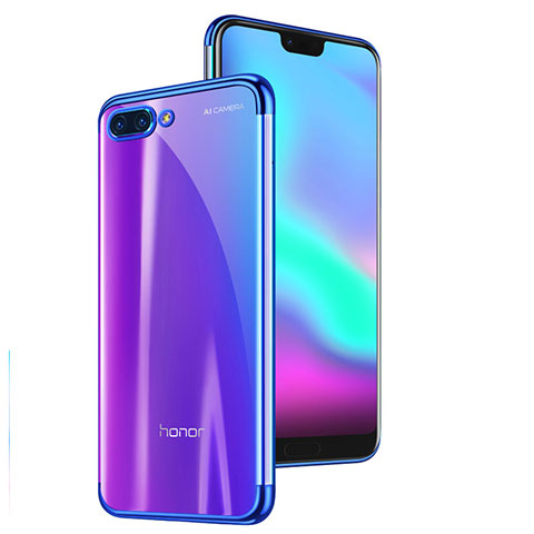 Huawei Honor 10用極薄ソフトケース シリコンケース 耐衝撃 全面保護 クリア透明 H06 ファーウェイ ネイビー