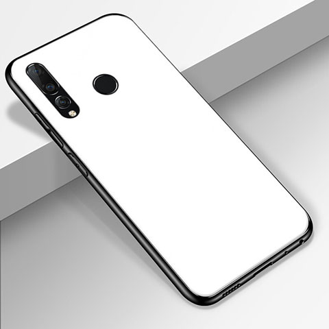 Huawei Honor 20 Lite用ハイブリットバンパーケース プラスチック 鏡面 カバー ファーウェイ ホワイト