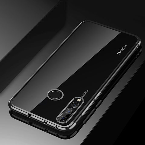 Huawei Honor 20 Lite用極薄ソフトケース シリコンケース 耐衝撃 全面保護 クリア透明 H03 ファーウェイ ブラック