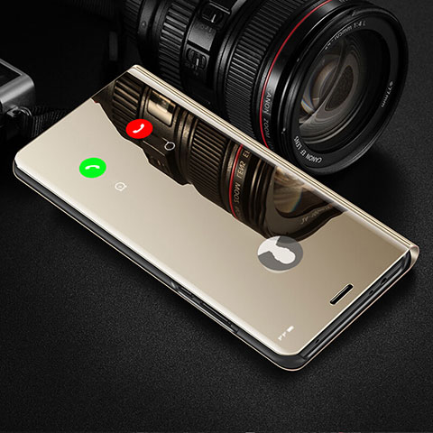 Huawei Honor 20 Lite用手帳型 レザーケース スタンド 鏡面 カバー M02 ファーウェイ ゴールド