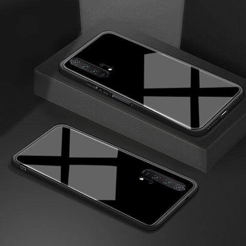 Huawei Honor 20 Pro用ハイブリットバンパーケース プラスチック 鏡面 カバー T02 ファーウェイ ブラック