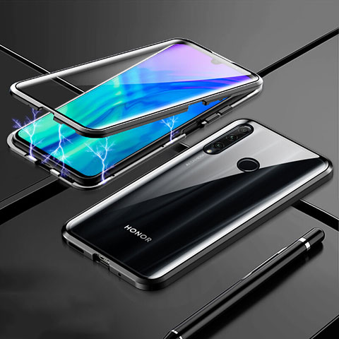 Huawei Honor 20E用ケース 高級感 手触り良い アルミメタル 製の金属製 360度 フルカバーバンパー 鏡面 カバー T07 ファーウェイ ブラック