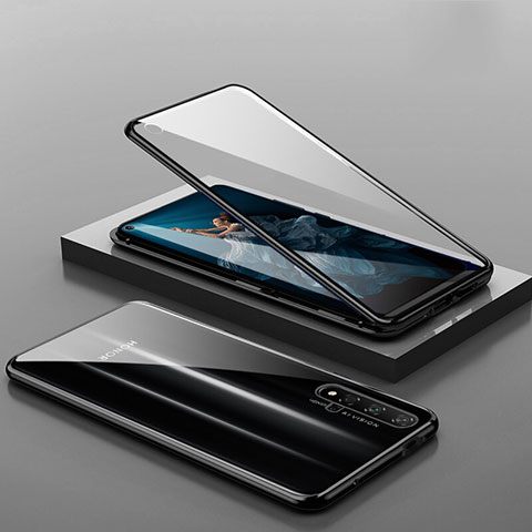 Huawei Honor 20S用ケース 高級感 手触り良い アルミメタル 製の金属製 360度 フルカバーバンパー 鏡面 カバー T10 ファーウェイ ブラック