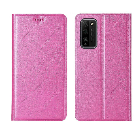 Huawei Honor 30 Lite 5G用手帳型 レザーケース スタンド カバー T01 ファーウェイ ピンク