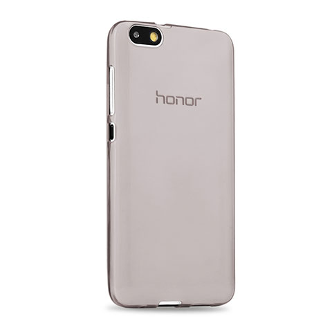 Huawei Honor 4X用極薄ソフトケース シリコンケース 耐衝撃 全面保護 クリア透明 ファーウェイ グレー