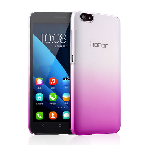 Huawei Honor 4X用ハードケース グラデーション 勾配色 クリア透明 ファーウェイ パープル