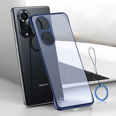 Huawei Honor 50 Pro 5G用ハードカバー クリスタル クリア透明 フレームレス H02 ファーウェイ ネイビー