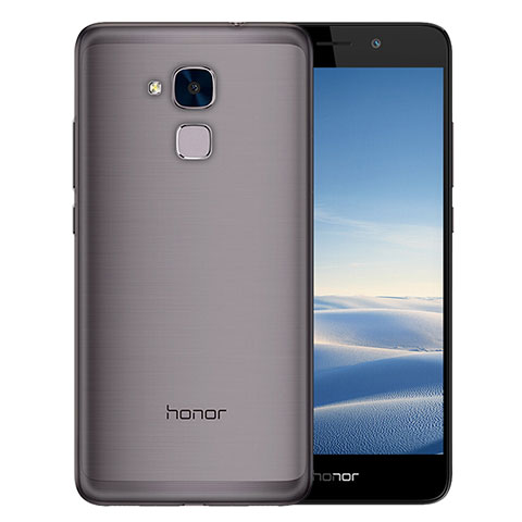 Huawei Honor 5C用極薄ソフトケース シリコンケース 耐衝撃 全面保護 クリア透明 T02 ファーウェイ グレー