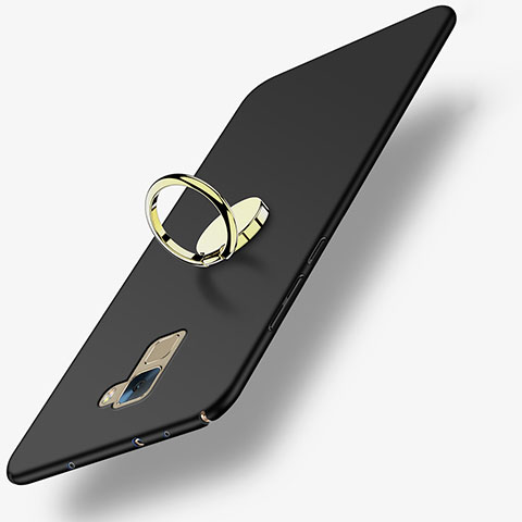 Huawei Honor 7用ハードケース プラスチック 質感もマット アンド指輪 A03 ファーウェイ ブラック