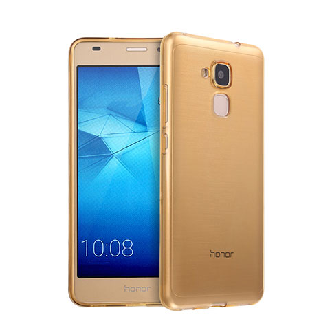 Huawei Honor 7 Lite用極薄ソフトケース シリコンケース 耐衝撃 全面保護 クリア透明 ファーウェイ ゴールド