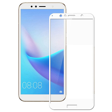 Huawei Honor 7A用強化ガラス フル液晶保護フィルム F02 ファーウェイ ホワイト