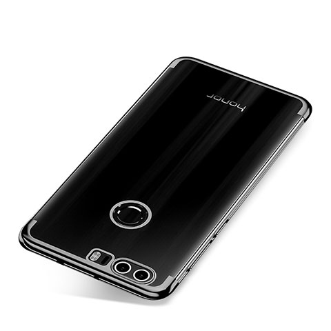Huawei Honor 8用極薄ソフトケース シリコンケース 耐衝撃 全面保護 クリア透明 S01 ファーウェイ ブラック