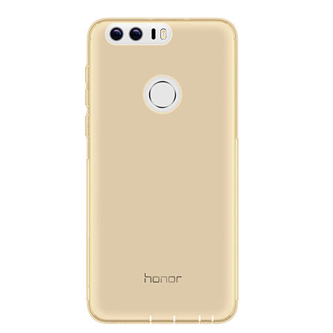 Huawei Honor 8用極薄ソフトケース シリコンケース 耐衝撃 全面保護 クリア透明 T05 ファーウェイ グレー
