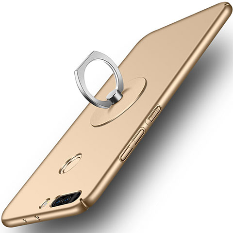 Huawei Honor 8 Pro用ハードケース プラスチック 質感もマット アンド指輪 ファーウェイ ゴールド