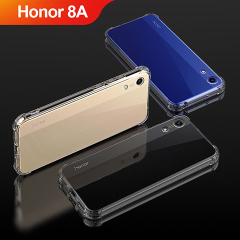 Huawei Honor 8A用極薄ソフトケース シリコンケース 耐衝撃 全面保護 クリア透明 T04 ファーウェイ クリア