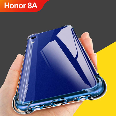 Huawei Honor 8A用極薄ソフトケース シリコンケース 耐衝撃 全面保護 クリア透明 T10 ファーウェイ クリア